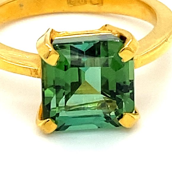 Certified Paraiba Tourmaline 4.60ct 22K Gold Ring - Picture 7 of 8